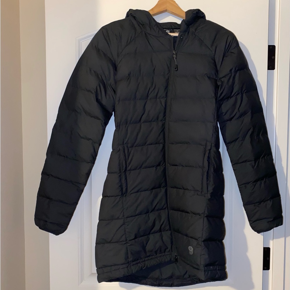 Mountain Hardwear StretchDown Long Jacket - Black - Size Small
